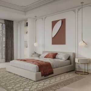 Modern Bed with Comfort Set
